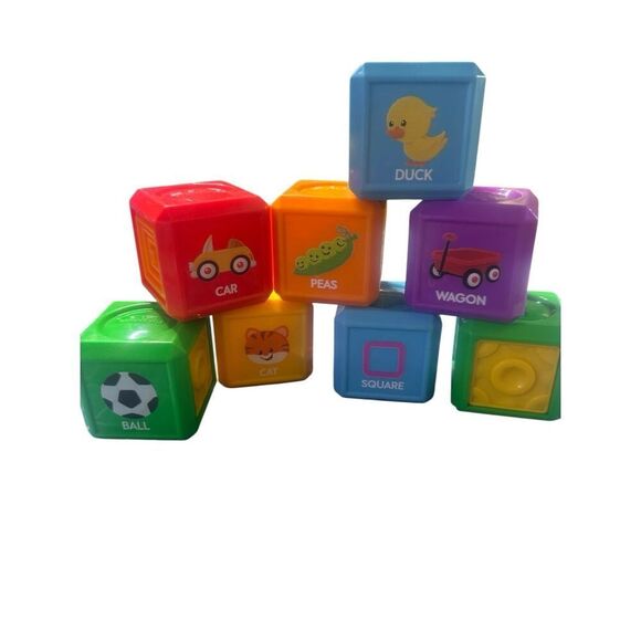 Fisher Price LAUGH & LEARN first words food blocks bundle 8pcs 209 - Picture 3 of 3